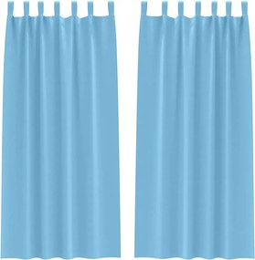 vidaXL Fekete Függöny Gyűrűkkel 2 pcs Világoskék 225 x 140 cm