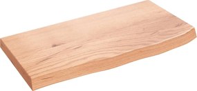 vidaXL világosbarna kezelt tömör fa fürdőszobai pult 60x30x(2-4) cm
