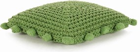 vidaXL Takaró Párna Kosárfonás párnával Zöld 50 x 50 cm Pamut
