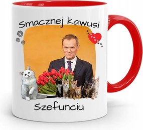 Donald Tusk Piros Bögre Platform Ajándék fényképes nyomtatással