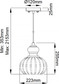 Elstead Lighting RIVIERA KL-RIVIERA-P-A Függőlámpa 1x60W/E27