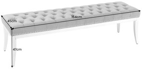 Design ülőpad Queen 164 cm szürke bársony