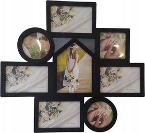 Multi képkeret 8 képhez, fekete