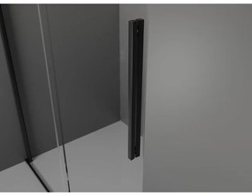 Mexen Velar, nyitható tolóajtó 140x200 cm, 8mm átlátszó üveg, fekete matt, 871-140-000-01-70