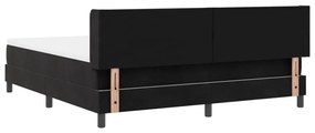 Boxspring Ágy MATRAC-kal Fekete 180x200 cm Bársony