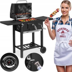 Carbon faszenes kerti grill, fekete