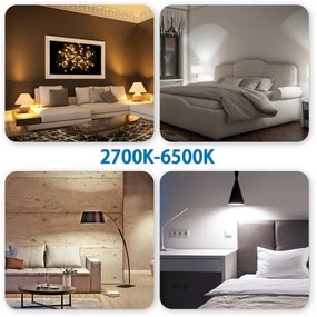 4 darabos szett: LED RGBW dimmelhető okos GU10 izzók, 4,9W/230V, 2700–6500K - Aigostar