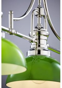 Jupiter 2072 - PLATINO rúdon szerelt csillár 3xE27/15W/230V zöld/fényes króm