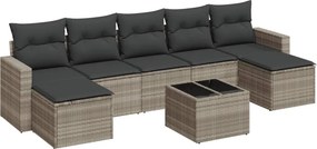 vidaXL 8 részes világosszürke polyrattan kerti ülőgarnitúra párnával