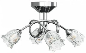Mennyezeti lámpa virág alakú üveg burákkal 4 db g9 led-lámpához