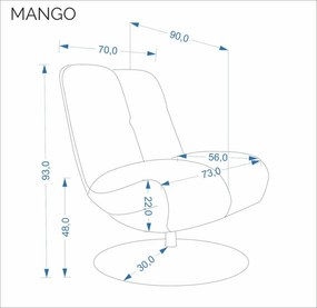 Mango 360 fokban forgatható fotel sötétbézs