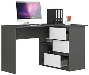 Sarok PC asztal Bodhi (szürke + fehér) (J). 1071062