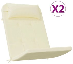 2 db krémszínű oxford-szövet Adirondack-székpárna