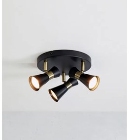 Markslöjd 108626 - Spotlámpa FOLIE 3xGU10/7W/230V fekete/sárgaréz