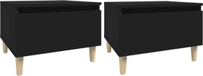 vidaXL 2 db fekete színű szerelt fa kisasztal 50 x 46 x 35 cm