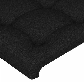 fekete szövet ágykeret fejtámlával 90 x 200 cm