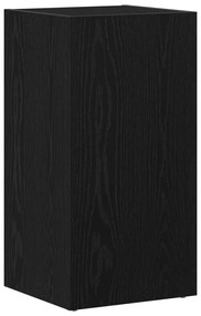 fekete tölgy szerelt fa LP tárolódoboz 71x34x36 cm