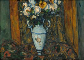 Üveg kép - Paul Cézanne, Vase of Flowers, reprodukciók (70x50 cm)