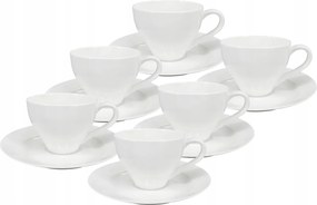 6 darabos Elano porcelán csésze és csészealj készlet, 200 ml, fehér