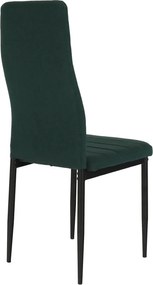 Szék, smaragd szövet/fekete fém, COLETA NOVA