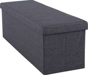 Összehajtható puff, szürke szövet, UMINA