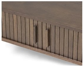 Sötét natúr színű dohányzóasztal tölgyfa dekorral 60x120 cm Meta – Unique Furniture
