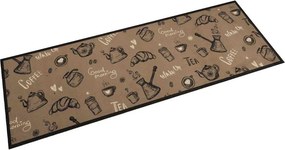vidaXL barna reggeli mintás mosható bársony konyhaszőnyeg 60x180 cm