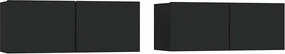 vidaXL 2 db fekete szerelt fa TV-szekrény 80 x 30 x 30 cm