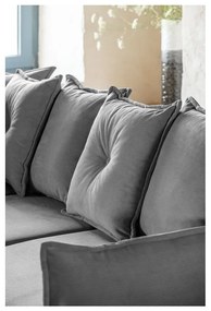 Szürke kordbársony kinyitható sarokkanapé (variálható) Lazy Lukka – Miuform