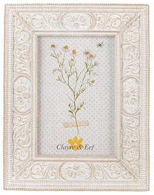 Antik fehér vintage képkeret rózsás 10x15 cm