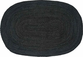 vidaXL Területszőnyegek Ovális Fekete 100 x 152 cm Juta