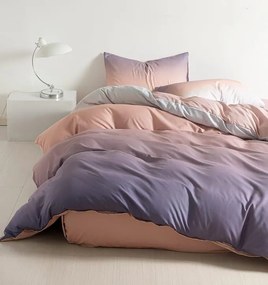 OMBRE Lila és rózsaszín fotó ágynemű Ágynemű mérete: 200x220 cm, A csomag tartalma: 6 Készletcsomagolás