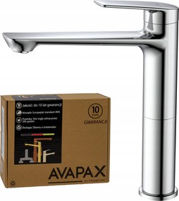 Álló mosdó csaptelep magas pultra szerelhető fürdőszobai csaptelep ezüst Avapax