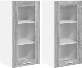 vidaXL Függő szekrény 2 pcs Szürke Sonoma 40 x 31 x 80 cm Faanyag