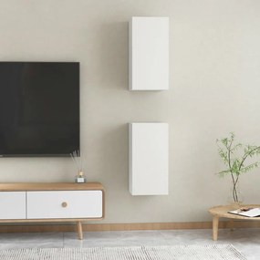 2 db fehér szerelt fa TV-szekrény 30,5 x 30 x 60 cm