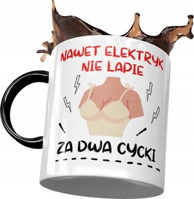 Bögre Fekete Vicces Két Mellért Nyomtatott Fotóval