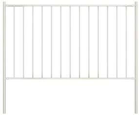 vidaXL fehér porszórt acél kerítéspanel oszlopokkal 1,7 x 1 m