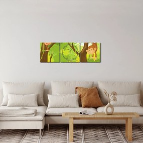 Kép - majmok (órával) (90x30 cm)