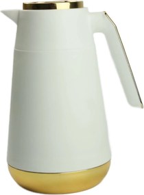 Italos Kancsó Üvegbetéttel, Fedéllel Műanyag Fehér Arany