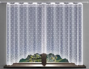 Mg Függöny jacquard fényes Erika pöttyös Ív Fehér 300x150 Kész
