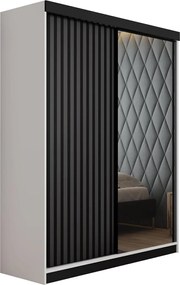 Malani 138 Tolóajtós Szekrény 138cm, Fehér-Grafit