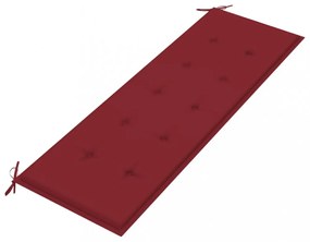 tömör tíkfa Batavia pad bordó párnával 150 cm