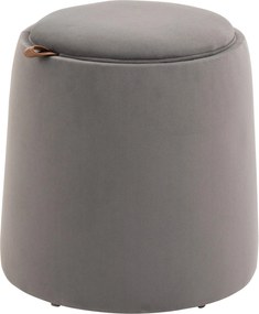 HOMCOM 2 az 1-ben Tároló Puff, Kerek Párnázott Puff Lábpihentető Tárolóval, 44 x 47,5 cm, Sötétszürke | Aosom