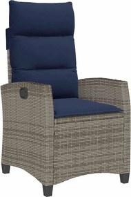 vidaXL szürke polyrattan fekvő kerti szék oldalsó asztallal
