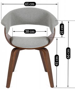 Elegáns Étkezőszék Szürke/Dió Színben. GARY 2