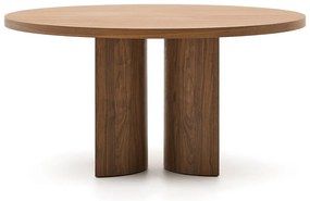 Kerek étkezőasztal diófa dekoros asztallappal ø 150 cm Nealy – Kave Home