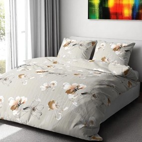 Krepp pamut ágynemű Homa BERMAL BIEGE FLOWERS 2 részes 140x200 cm