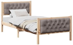 Ágykeret fejtámlával Tópszínű 90 x 200 cm Tömör fenyőfa