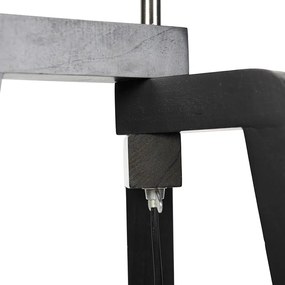 Állólámpa háromlábú fekete kék búrával és arannyal 50 cm - Puros