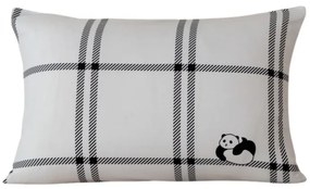 Flanel párnahuzat CUTE PANDA 50x70 cm, fehér